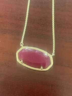 Kendra Scott adjustable length necklace with burgundy stone